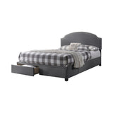 Fabric Upholstered Full Size Wooden Storage Bed with Nailhead Trims, Gray