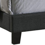 Benzara Fabric Upholstered Wooden Full Size Bed with Nailhead Trims, Gray BM215887 Gray Wood and Fabric BM215887