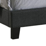 Benzara Fabric Upholstered Wooden Eastern King Size with Nailhead Trims, Gray BM215888 Gray Wood and Fabric BM215888