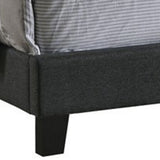 Benzara Fabric Upholstered Wooden Queen Size Bed with Nailhead Trims, Gray BM215889 Gray Wood and Fabric BM215889