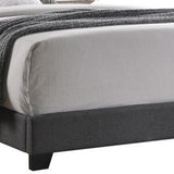 Benzara Fabric Upholstered Wooden Demi Wing Full Bed with Camelback Headboard, Gray BM215893 Gray Wood and Fabric BM215893