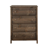 Benzara Transitional Style Wooden Chest with 4 Drawer Setup and Tapered Legs, Brown BM215918 Brown Wood BM215918