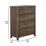 Benzara Transitional Style Wooden Chest with 4 Drawer Setup and Tapered Legs, Brown BM215918 Brown Wood BM215918