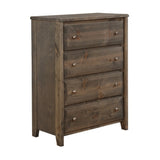 Benzara Transitional Style Wooden Chest with 4 Drawer Setup and Tapered Legs, Brown BM215918 Brown Wood BM215918