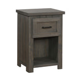 Contemporary Style Wooden Nightstand with Minimal Design Aesthetics, Gray