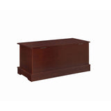 Benzara Traditional Style Lift Top Wooden Chest with Locking Lid, Dark Brown BM215984 Brown Solid Wood BM215984