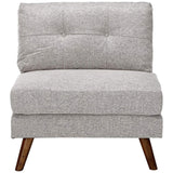 Benzara Fabric Upholstered Armless Chair with Tufted Back and Splayed Legs, Gray BM215985 Gray Solid Wood and Fabric BM215985
