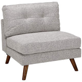 Benzara Fabric Upholstered Armless Chair with Tufted Back and Splayed Legs, Gray BM215985 Gray Solid Wood and Fabric BM215985
