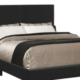 Benzara Leatherette Upholstered Full Size Platform Bed with Chamfered Legs, Black BM216026 Black Solid Wood, MDF, and Leatherette BM216026