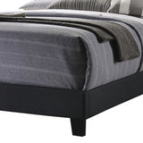 Benzara Eastern King Bed with Square Button Tufted Headboard, Dark Gray BM216088 Gray Solid Wood, MDF and Fabric BM216088