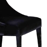 Benzara Fabric Sloped Back Dining Chair with Diamond Tufting, Set of 2, Black - BM216770 BM216770 Black Solid wood, Fabric BM216770