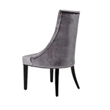 Benzara Fabric Sloped Back Dining Chair with Diamond Tufting, Set of 2, Gray - BM216771 BM216771 Gray Solid wood, Fabric BM216771