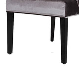Benzara Fabric Sloped Back Dining Chair with Diamond Tufting, Set of 2, Gray - BM216771 BM216771 Gray Solid wood, Fabric BM216771