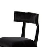 Benzara Curved Design Dining Chair with Open Back and Padded seat, Set of 2, Black - BM216789 BM216789 Black Solid wood, Fabric BM216789