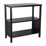 3 Tier Wooden Accent Stand with Texture Side Panels, Black