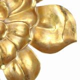 Benzara Polyresin Frame Blooming Flower Wall Accent, Large, Gold BM217159 Gold Polyresin BM217159