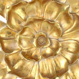 Benzara Polyresin Frame Blooming Flower Wall Accent, Large, Gold BM217159 Gold Polyresin BM217159