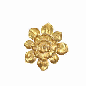 Benzara Polyresin Frame Blooming Flower Wall Accent, Large, Gold BM217159 Gold Polyresin BM217159