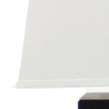 Benzara Rectangular Metal Frame Table Lamp with Brick Pattern, White and Orange BM217239 White, Orange Metal, Fabric BM217239