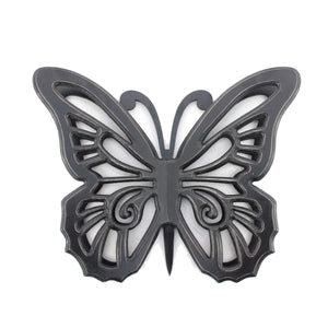 Benzara Wooden Butterfly Wall Plaque with Cutout Detail, Black BM217269 Black Wood BM217269
