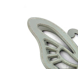 Benzara Wooden Butterfly Wall Plaque with Cutout Detail, Light Gray BM217270 Gray Wood BM217270