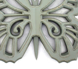 Benzara Wooden Butterfly Wall Plaque with Cutout Detail, Light Gray BM217270 Gray Wood BM217270