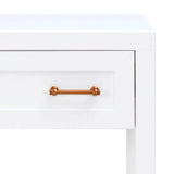 Benzara 1 Drawer Wooden Frame Nightstand with Open Shelf, White and Brass BM217310 White and Brass Solid Wood, MDF and Metal BM217310