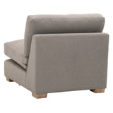 Benzara Fabric Upholstered Armless Sofa Chair with Tapered Block Legs, Gray BM217313 Gray Solid Wood and Fabric BM217313