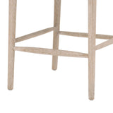 Benzara Cane Back Wooden Frame Counter Stool with Padded Seat, Beige BM217351 Beige Solid Wood, Cane and Fabric BM217351