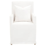 Benzara Wooden Frame Arm Chair with Removable Slipcover, White BM217354 White Solid Wood and Fabric BM217354