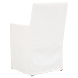 Benzara Wooden Frame Arm Chair with Removable Slipcover, White BM217354 White Solid Wood and Fabric BM217354