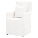 Wooden Frame Arm Chair with Removable Slipcover, White