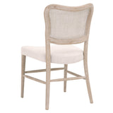 Benzara Cane Back Wooden Frame Dining Chair with Padded Seat, Set of 2, Beige BM217355 Beige Solid Wood, Cane and Fabric BM217355