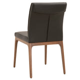 Benzara Leatherette Dining Chair with Sleigh Stitched Back,Set of 2, Sable Brown BM217375 Brown Solid Wood, Faux Leather BM217375