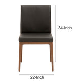 Benzara Leatherette Dining Chair with Sleigh Stitched Back,Set of 2, Sable Brown BM217375 Brown Solid Wood, Faux Leather BM217375