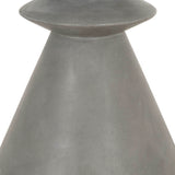 Benzara Industrial Style Pawn Shape Concrete Accent Table, Gray BM217406 Gray Concrete BM217406