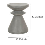 Benzara Industrial Style Pawn Shape Concrete Accent Table, Gray BM217406 Gray Concrete BM217406