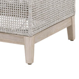 Benzara Glass Top End Table with Interwoven Rope Design Frame, Gray and Brown BM217412 Gray Solid Wood, Glass, Metal and Fabric BM217412