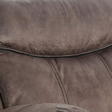 Benzara Faux Leather Upholstered Recliner Chair with Stitching Details, Brown BM217620 Brown Solid Wood, Metal, Faux Leather BM217620