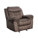 Faux Leather Upholstered Recliner Chair with Stitching Details, Brown