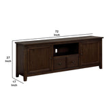 Benzara Transitional Wooden TV Stand with Display and Storage Space, Brown BM217801 Brown Wood BM217801