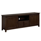 Transitional Wooden TV Stand with Display and Storage Space, Brown