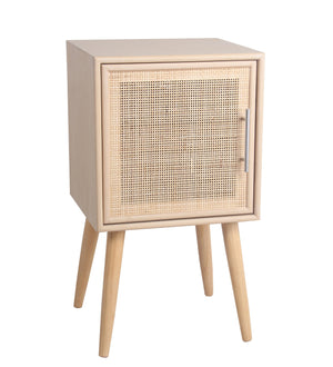 Benzara 1 Door Wooden Accent Chest with Mesh Pattern Front, Light Brown BM217889 Brown Solid Wood BM217889