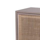 Benzara 1 Door Wooden Accent Chest with Mesh Pattern Front, Gray BM217890 Gray Solid Wood BM217890