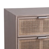 Benzara 3 Drawer Wooden Accent Chest with Mesh Pattern Front, Gray BM217896 Gray Solid Wood BM217896