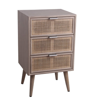 Benzara 3 Drawer Wooden Accent Chest with Mesh Pattern Front, Gray BM217896 Gray Solid Wood BM217896