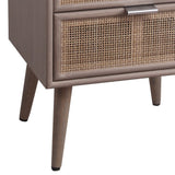 Benzara 3 Drawer Wooden Accent Chest with Mesh Pattern Front, Gray BM217896 Gray Solid Wood BM217896