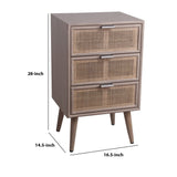 Benzara 3 Drawer Wooden Accent Chest with Mesh Pattern Front, Gray BM217896 Gray Solid Wood BM217896