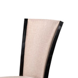 Benzara Wooden Dining Chair with Fabric Seat and Backrest, Set of 2,Black and Beige BM217982 Black and Beige Solid Wood and Fabric BM217982