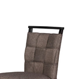 Benzara Fabric Counter Chair with Interwoven Backrest and Padded Seat,Set of 2,Gray BM218058 Gray Solid wood, Fabric BM218058